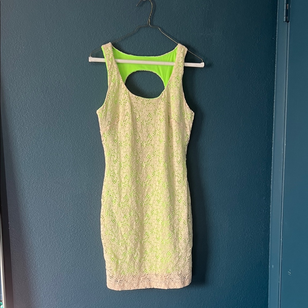 Love Culture Neon Green Backless Dress